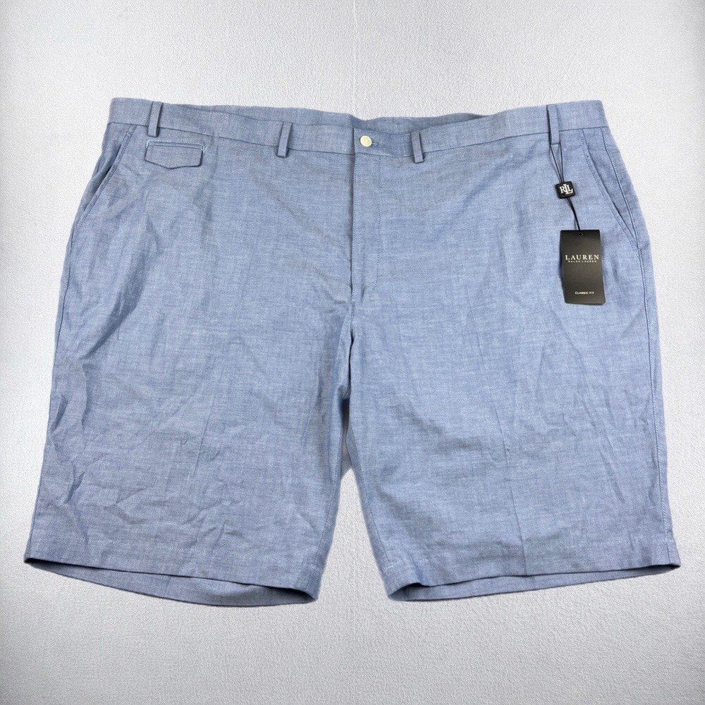 Lauren Ralph Lauren Chino Shorts Mens 50 R Blue Golf Flat Front 10" Inseam NWT